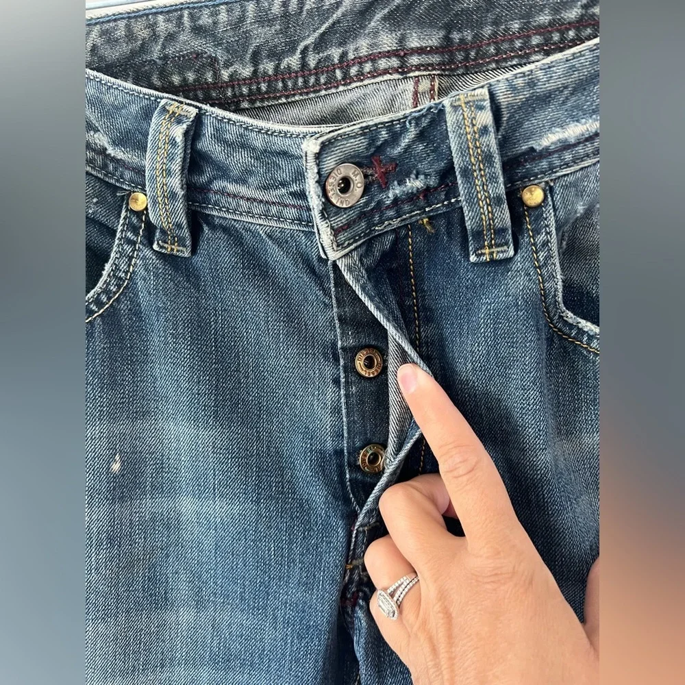 Diesel Industry Denim Straight Leg Distressed‎ Mud Washed Made In Italy Jeans